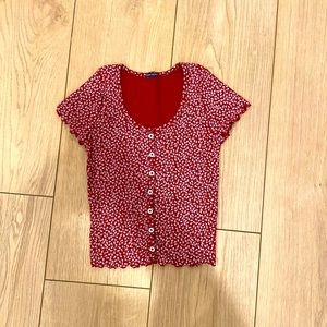 Red floral brandy Melville top